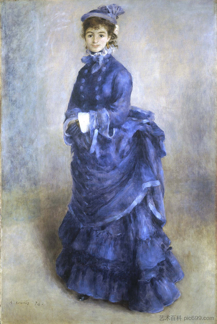 《蓝女郎》(La Parisienne) La Parisienne ("The Blue Lady") (1874)，皮耶尔·奥古斯特·雷诺阿