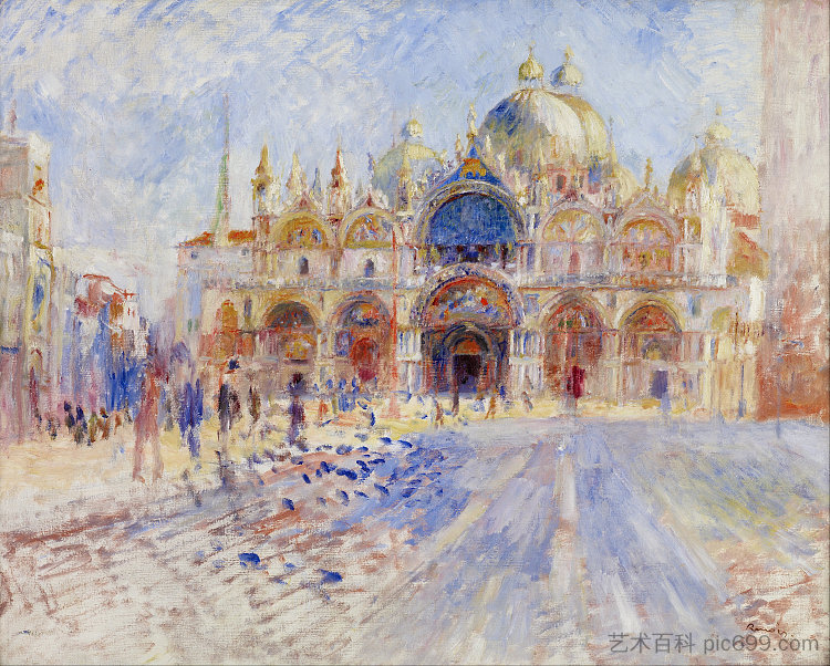 威尼斯圣马可广场 The Piazza San Marco, Venice (1881)，皮耶尔·奥古斯特·雷诺阿