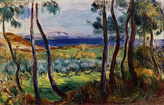 加涅斯附近的松树 Pines in the Vicinity of Cagnes (1910)，皮耶尔·奥古斯特·雷诺阿