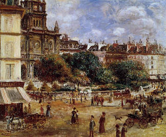 特里尼特广场 Place de la Trinite (1875)，皮耶尔·奥古斯特·雷诺阿