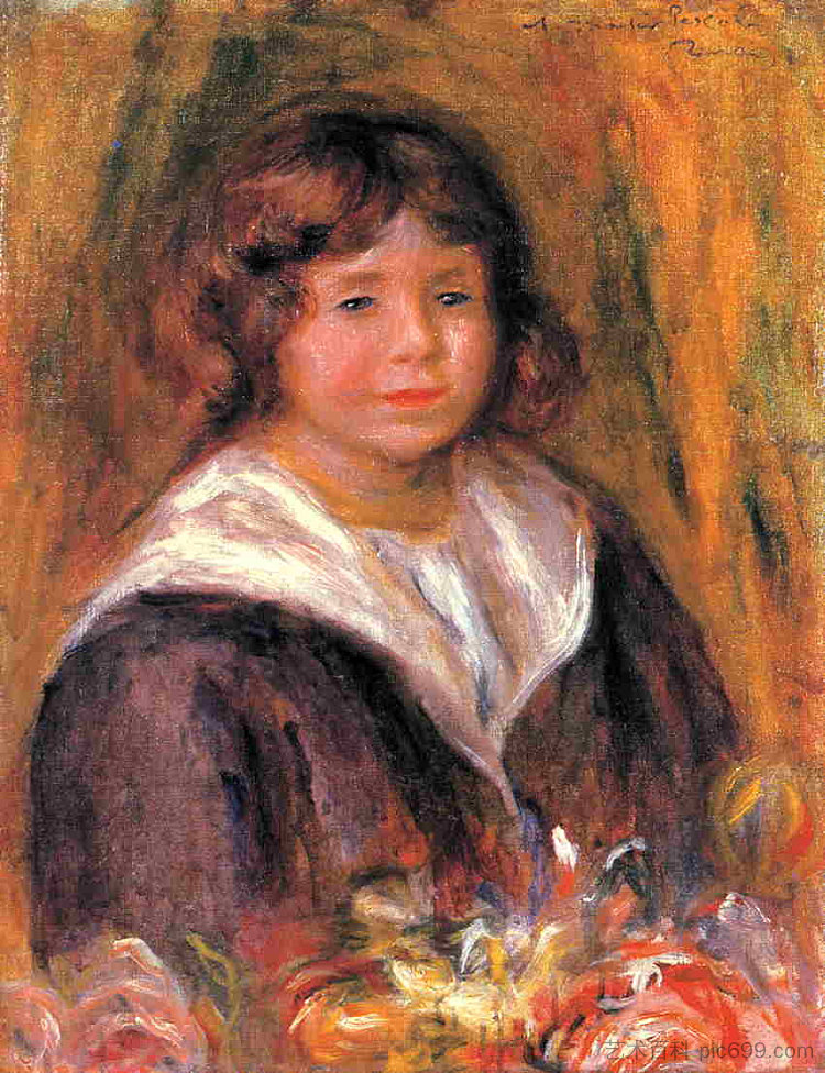 男孩的肖像(让·帕斯卡利斯) Portrait of a Boy (Jean Pascalis) (1916)，皮耶尔·奥古斯特·雷诺阿