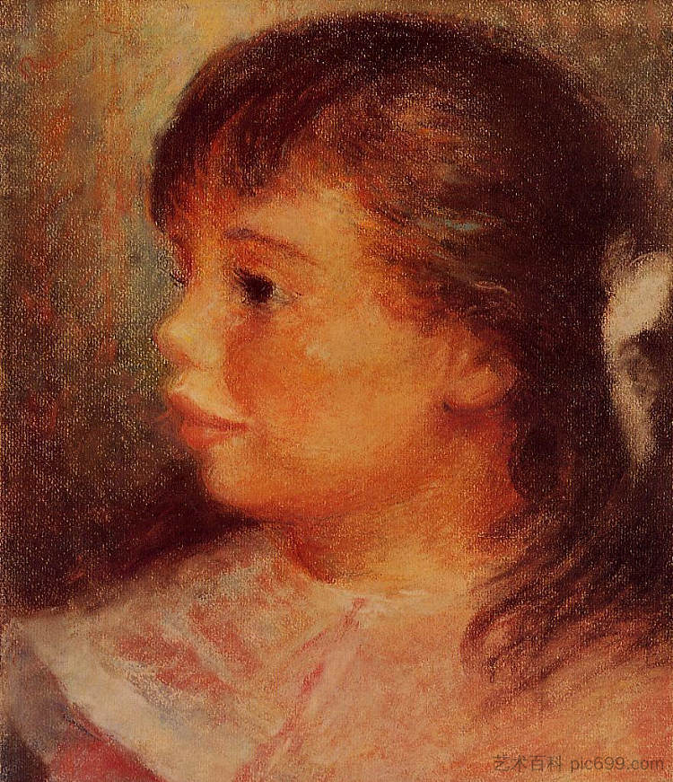 一个女孩的肖像 Portrait of a Girl (c.1879 - 1880),皮耶尔·奥古斯特·雷诺阿