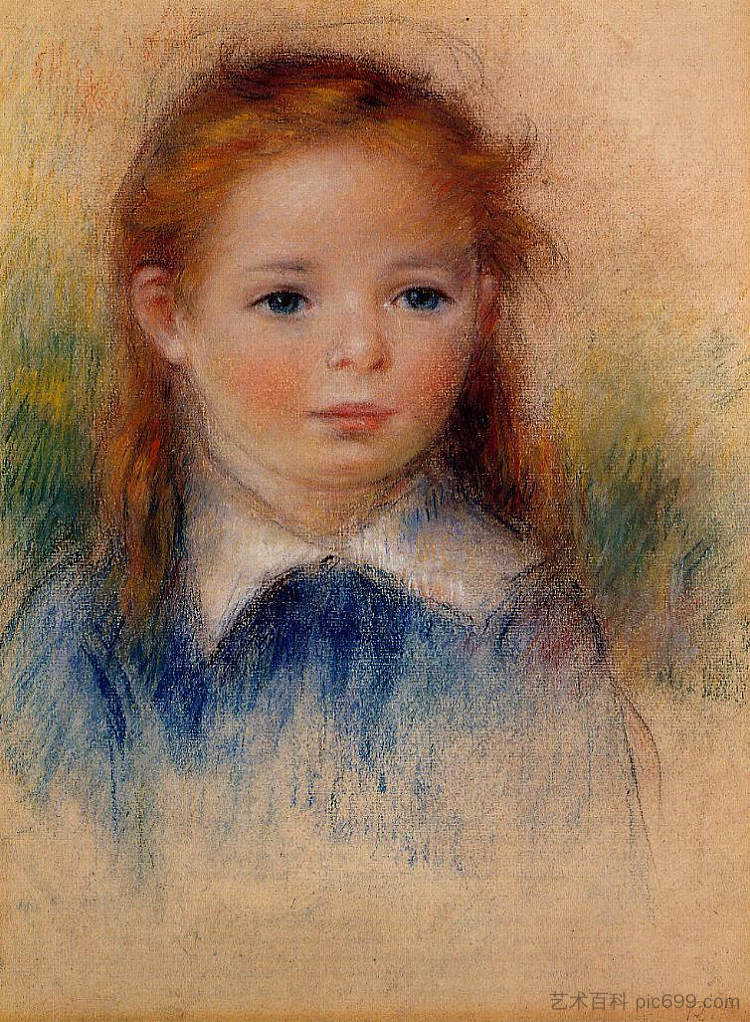 一个小女孩的肖像 Portrait of a Little Girl (1880)，皮耶尔·奥古斯特·雷诺阿