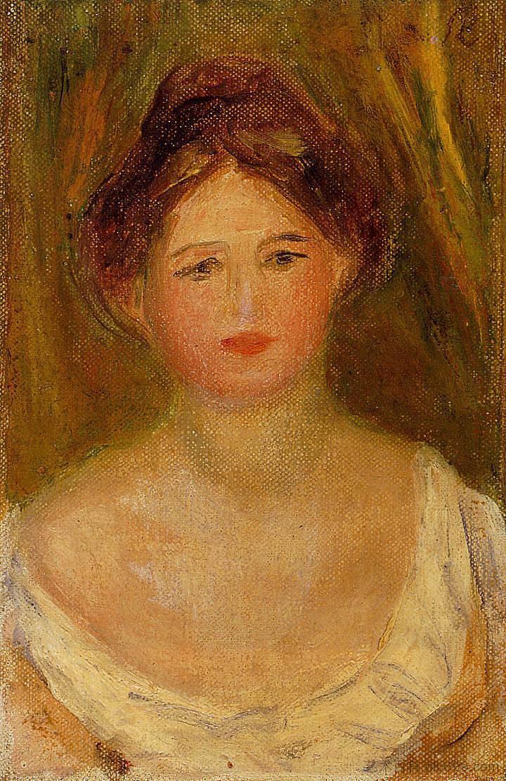一个扎着发髻的女人的肖像 Portrait of a Woman with Hair Bun,皮耶尔·奥古斯特·雷诺阿