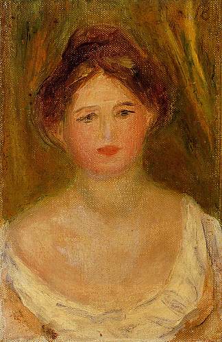 一个扎着发髻的女人的肖像 Portrait of a Woman with Hair Bun，皮耶尔·奥古斯特·雷诺阿