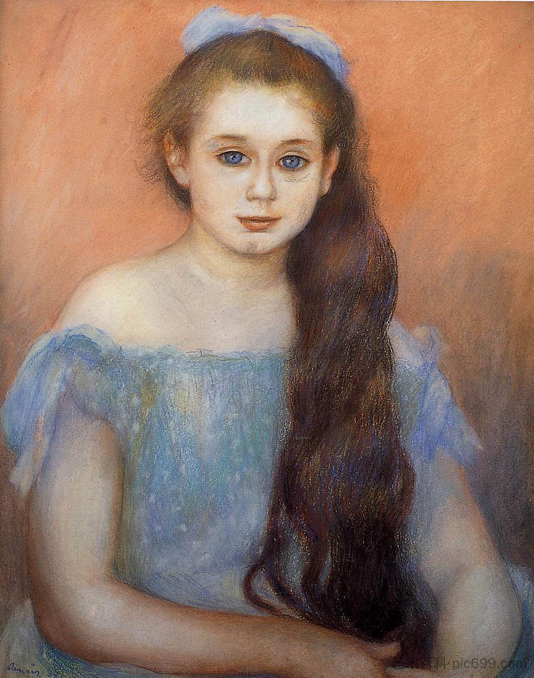 Portrait of a Young Girl Portrait of a Young Girl (1887)，皮耶尔·奥古斯特·雷诺阿