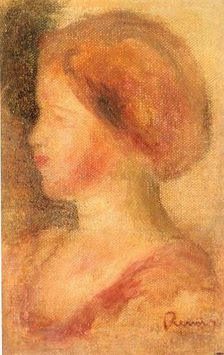 一个年轻女孩的肖像 Portrait of a Young Girl (1895)，皮耶尔·奥古斯特·雷诺阿