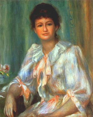 一个穿白衣的年轻女子的画像 Portrait of a young woman in white (1901)，皮耶尔·奥古斯特·雷诺阿