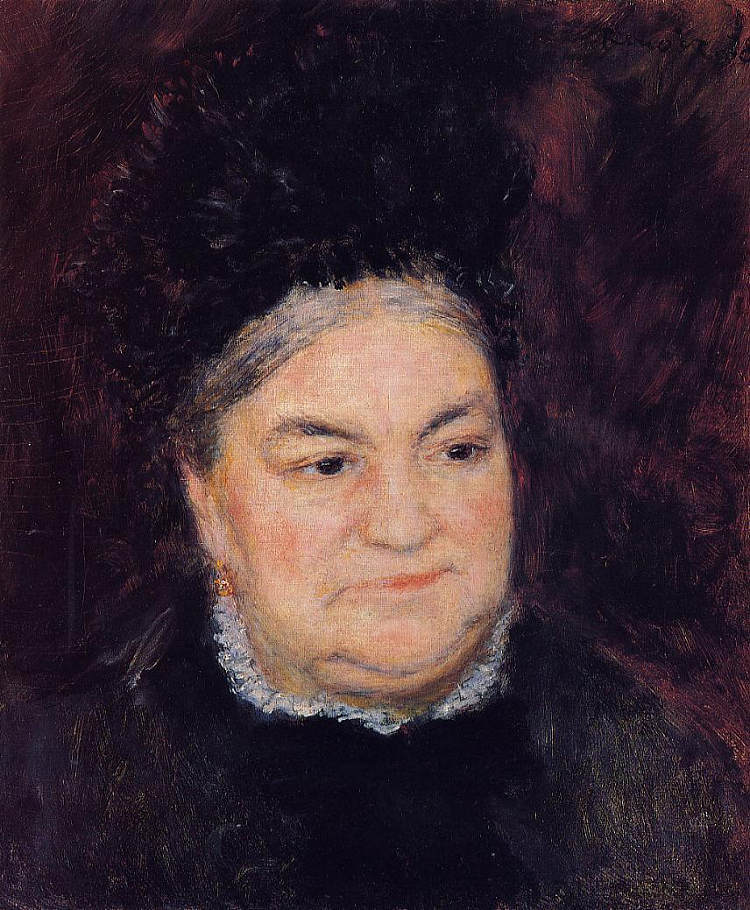 一个老妇人的肖像(勒科尔夫人) Portrait of an Old Woman (Madame le Coeur) (1878),皮耶尔·奥古斯特·雷诺阿