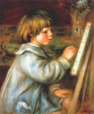 克劳德·雷诺阿肖像画 Portrait of Claude Renoir Painting (1907)，皮耶尔·奥古斯特·雷诺阿