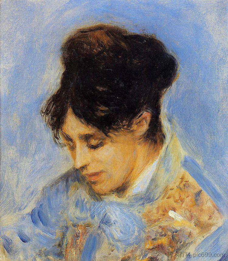 克劳德·莫奈夫人的肖像 Portrait of Madame Claude Monet (1872)，皮耶尔·奥古斯特·雷诺阿