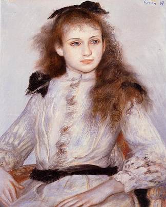 玛德琳·亚当肖像 Portrait of Madeleine Adam (1887)，皮耶尔·奥古斯特·雷诺阿
