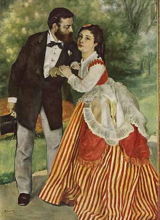 阿尔弗雷德·西斯莱和他的妻子 Alfred Sisley and His Wife (1868)，皮耶尔·奥古斯特·雷诺阿