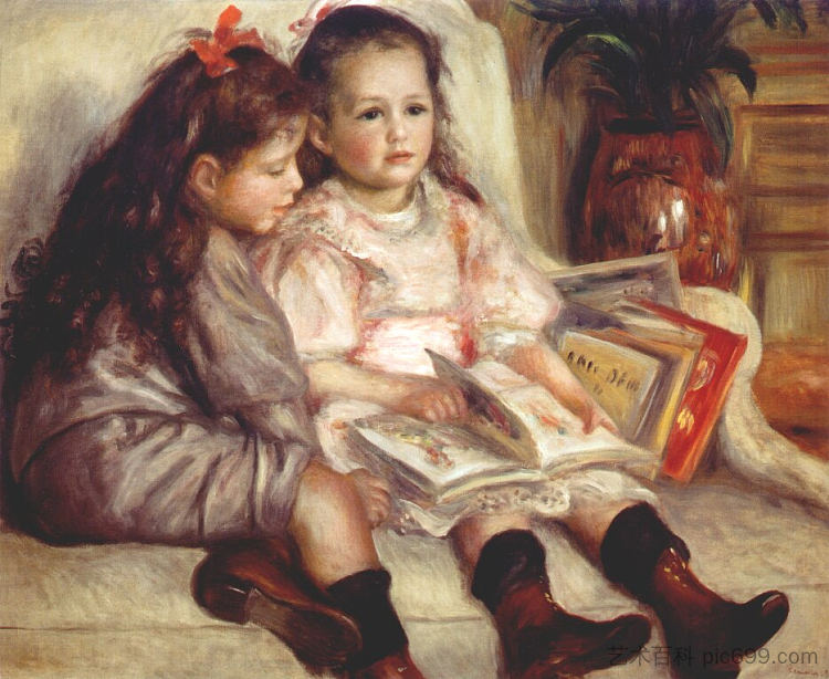 两个孩子的肖像 Portraits of Two Children (1895),皮耶尔·奥古斯特·雷诺阿