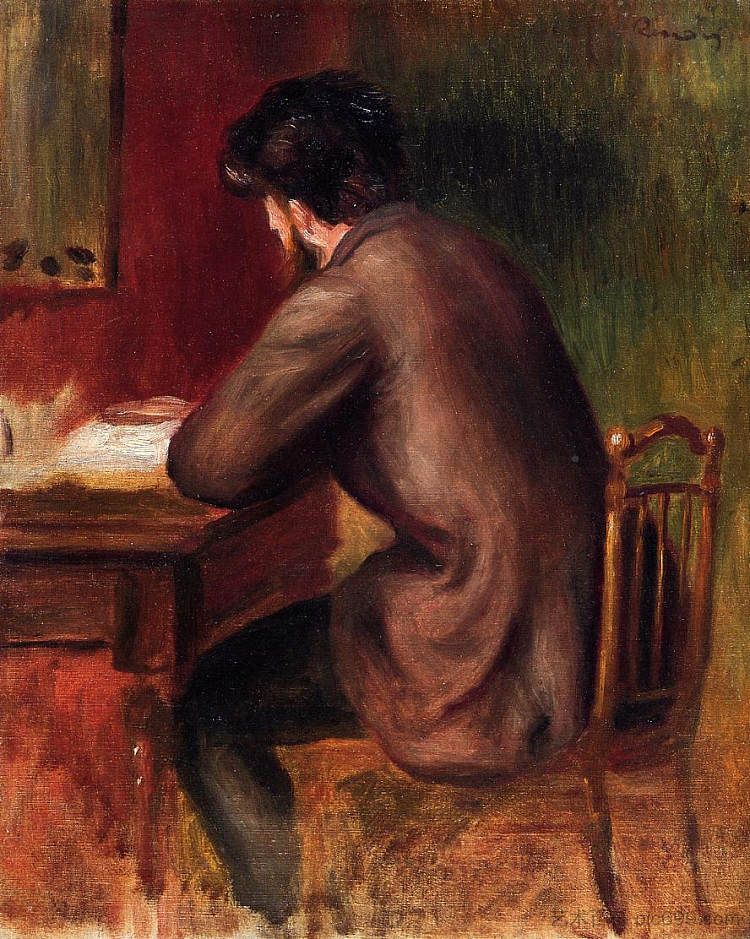 弗雷德里克·巴齐耶的遗像 Posthumous Portrait of Frederic Bazille (c.1885),皮耶尔·奥古斯特·雷诺阿
