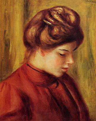 Profile of a Woman in a Red Blouse Profile of a Woman in a Red Blouse (1897)，皮耶尔·奥古斯特·雷诺阿