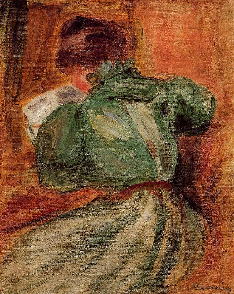 绿色读者 Reader in Green (1894),皮耶尔·奥古斯特·雷诺阿