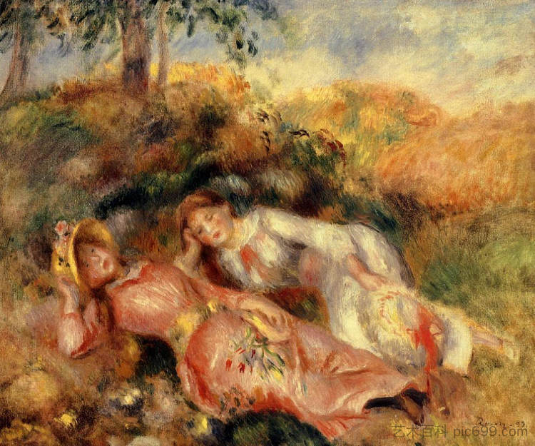 倾斜的女性 Reclining Women (1893)，皮耶尔·奥古斯特·雷诺阿