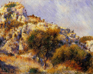 埃斯塔克的岩石 Rocks at l’Estaque (1882)，皮耶尔·奥古斯特·雷诺阿