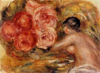 玫瑰和加布里埃尔的研究 Roses and Study of Gabrielle (1915)，皮耶尔·奥古斯特·雷诺阿