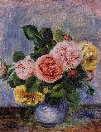 花瓶里的玫瑰 Roses in a Vase，皮耶尔·奥古斯特·雷诺阿