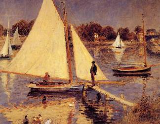 阿让特伊的帆船 Sailboats at Argenteuil (1874)，皮耶尔·奥古斯特·雷诺阿