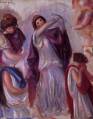 场景古老的女人与Peplums Scene Antique Femmes aux Peplums (1895)，皮耶尔·奥古斯特·雷诺阿