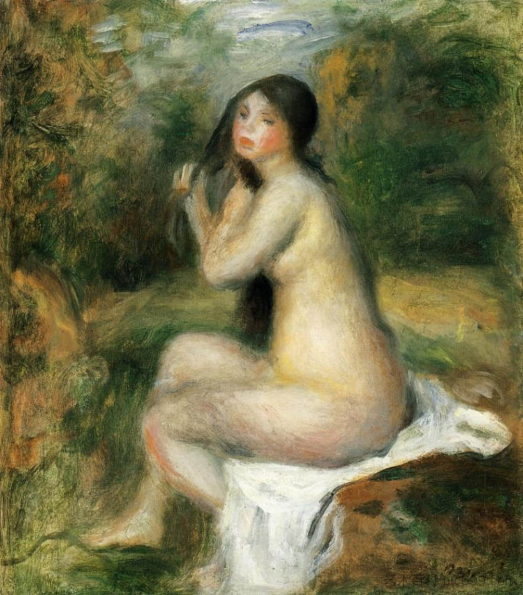 坐在游泳者 Seated Bather,皮耶尔·奥古斯特·雷诺阿