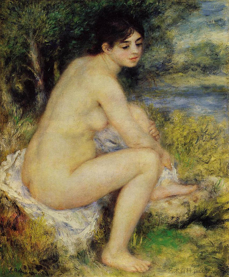 坐式沐浴者 Seated Bather (1883),皮耶尔·奥古斯特·雷诺阿