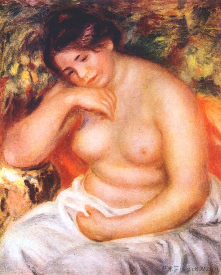 坐在游泳者 Seated bather (1912)，皮耶尔·奥古斯特·雷诺阿