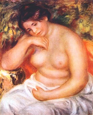 坐在游泳者 Seated bather (1912)，皮耶尔·奥古斯特·雷诺阿