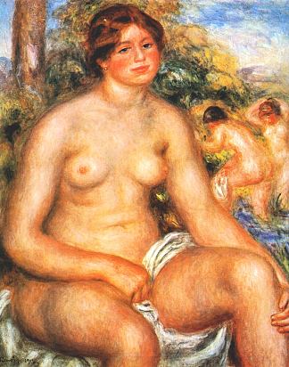 坐在游泳者 Seated Bather (1914)，皮耶尔·奥古斯特·雷诺阿