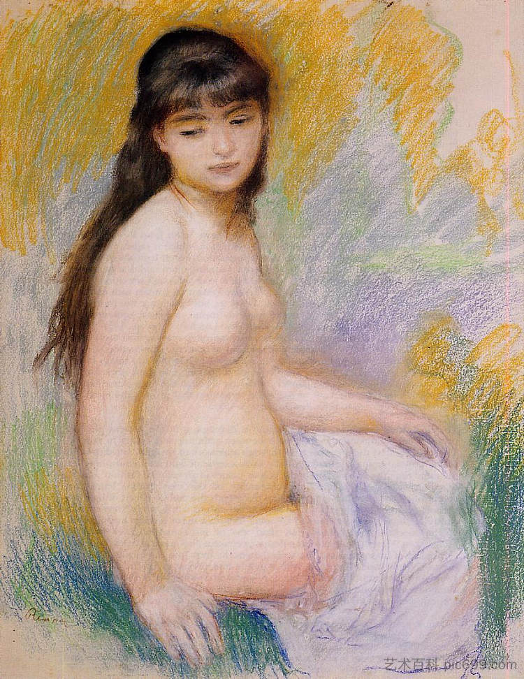 坐式沐浴者 Seated Bather (c.1883),皮耶尔·奥古斯特·雷诺阿