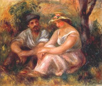 坐着两 Seated couple (1912)，皮耶尔·奥古斯特·雷诺阿