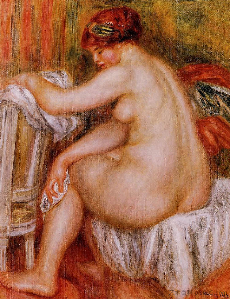 坐着的裸体 Seated Nude (1913)，皮耶尔·奥古斯特·雷诺阿