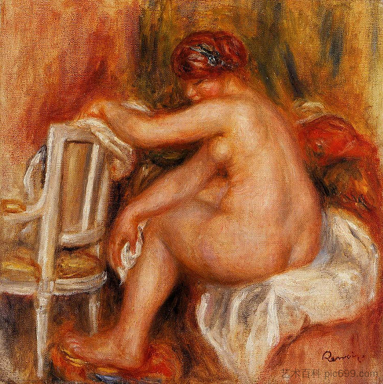 坐着的裸体 Seated Nude (1913)，皮耶尔·奥古斯特·雷诺阿