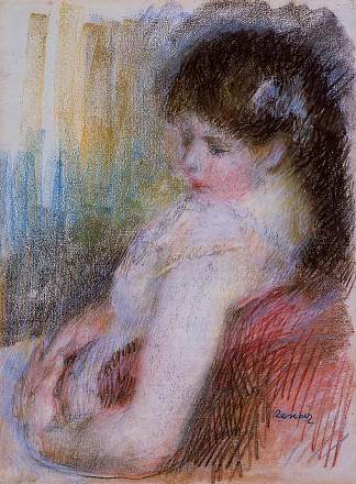 坐着的女人 Seated Woman (1879)，皮耶尔·奥古斯特·雷诺阿