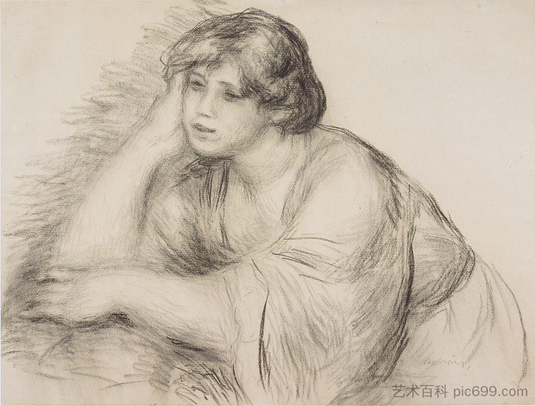 坐着的女孩 Sitting Girl (1910 - 1917),皮耶尔·奥古斯特·雷诺阿