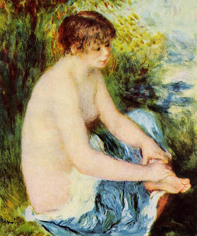 蓝色小裸体 Small Nude in Blue (1879),皮耶尔·奥古斯特·雷诺阿