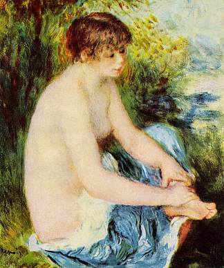 蓝色小裸体 Small Nude in Blue (1879)，皮耶尔·奥古斯特·雷诺阿