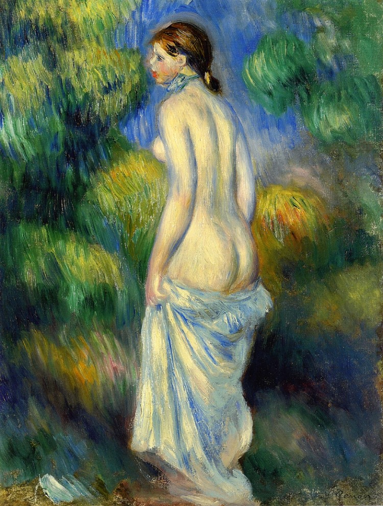 站在裸体 Standing Nude (1889)，皮耶尔·奥古斯特·雷诺阿