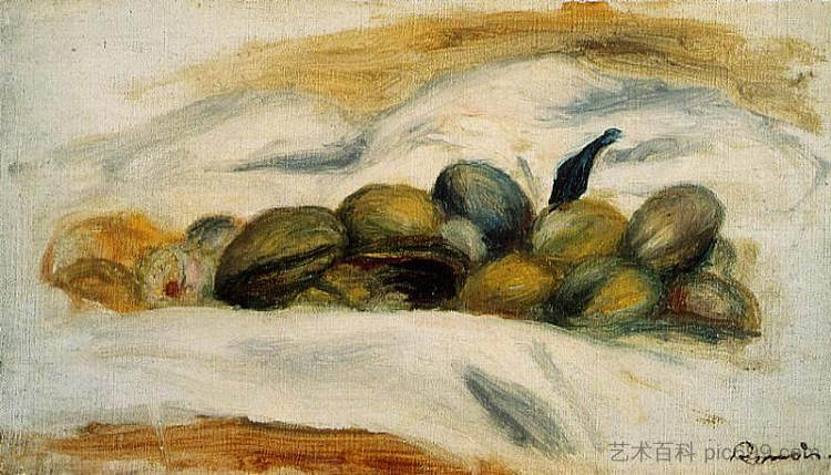 静物杏仁和核桃 Still Life Almonds and Walnuts (1905),皮耶尔·奥古斯特·雷诺阿