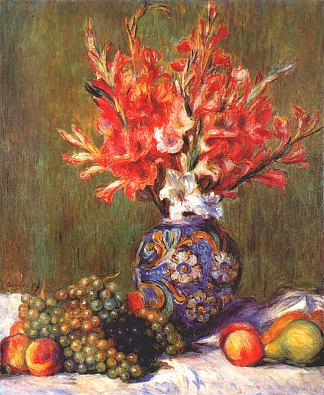 静物花卉和水果 Still Life Flowers and Fruit (1889)，皮耶尔·奥古斯特·雷诺阿