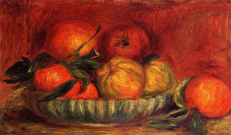 苹果和橘子静物画 Still Life with Apples and Oranges (c.1897)，皮耶尔·奥古斯特·雷诺阿