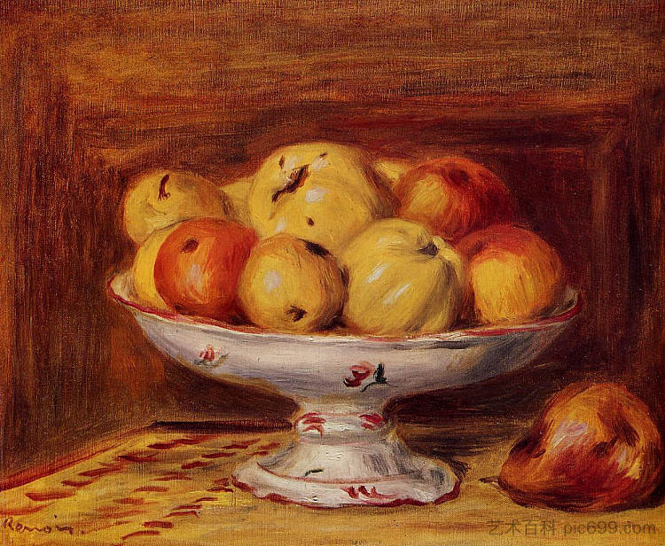 苹果和梨的静物画 Still Life with Apples and Pears (1903)，皮耶尔·奥古斯特·雷诺阿