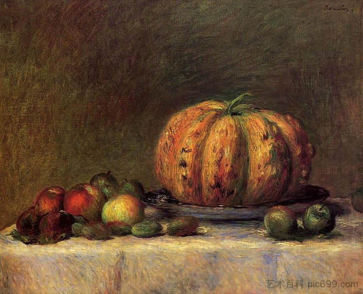 静物与水果 Still Life with Fruit (c.1882),皮耶尔·奥古斯特·雷诺阿