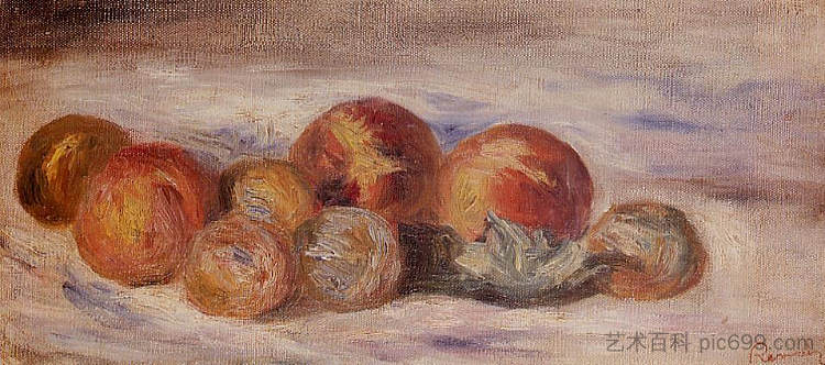 桃子静物 Still Life with Peaches,皮耶尔·奥古斯特·雷诺阿