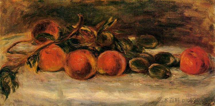 《桃子和栗子的静物 Still Life with Peaches and Chestnuts,皮耶尔·奥古斯特·雷诺阿