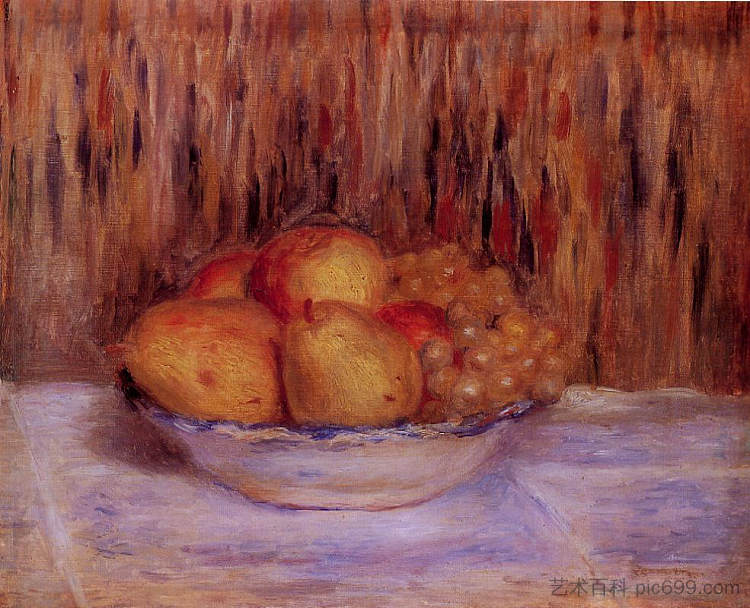 梨和葡萄静物画 Still Life with Pears and Grapes，皮耶尔·奥古斯特·雷诺阿