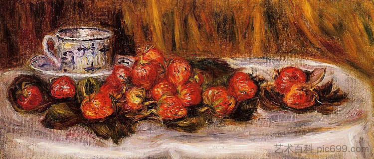 草莓静物 Still Life with Strawberries (c.1905),皮耶尔·奥古斯特·雷诺阿